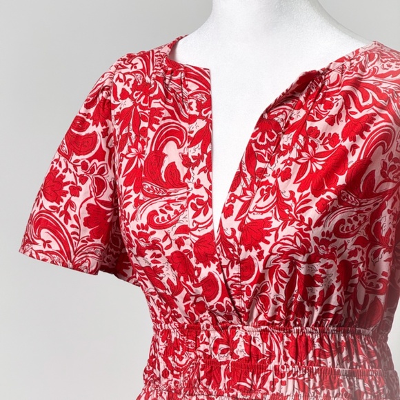 Anthropologie Somerset Mini Dress Red Paisley Size Small Retail: $150 ❤️👗✨ - Picture 3 of 16
